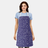 Tablier Moderne Retro Cute marine bleu Polka Dot (Porté)