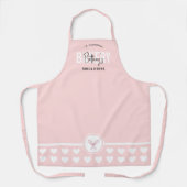 Tablier Moderne Rose clair Élégant Nom Baker Chef Restaura (Recto)