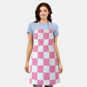Tablier Moderne rose numérique géométrique stylé (Porté)