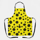 Tablier Moderne Simple Noir pois motif jaune point (Recto)