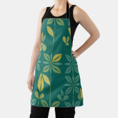 Tablier Moderne Teal Botanique Géométrique Feuille de mili (Insitu)