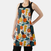 Tablier Moderne tendance Preppy Chic Apricot et Feuille (Insitu)