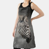 Tablier Moderne Zebra Portrait Faune Aquarelle (Insitu)