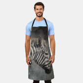 Tablier Moderne Zebra Portrait Faune Aquarelle (Porté)