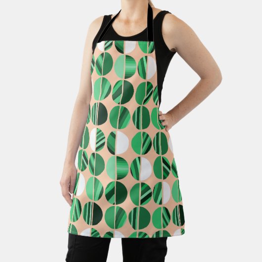 Tablier Moitié ovale rayée verte (Insitu)
