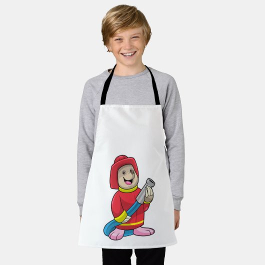 Tablier Mole comme pompier avec tuyau (Porté)