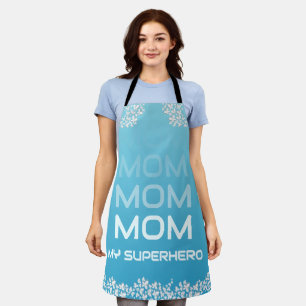 Tablier MOM Mon Superhero Bleu