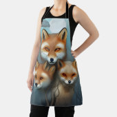 Tablier Momma fox et deux bébés (Insitu)