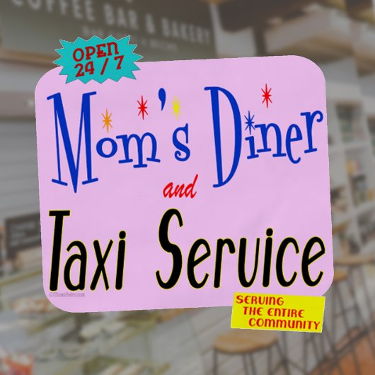 Tablier Moms Diner et Taxi Service drôle Dire Apron
