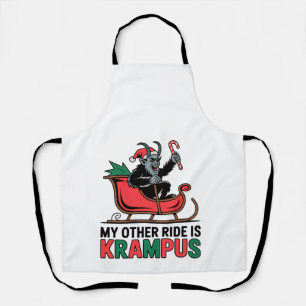 Tablier Mon Autre Véhicule Est Krampus Krampus Conduisant