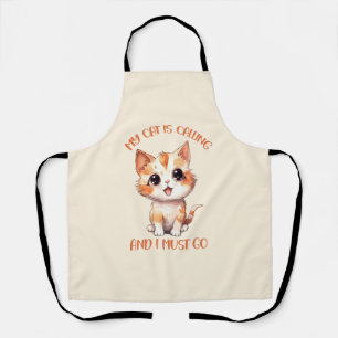 Tablier Mon Chat Appelle Un Chat Orange Cute