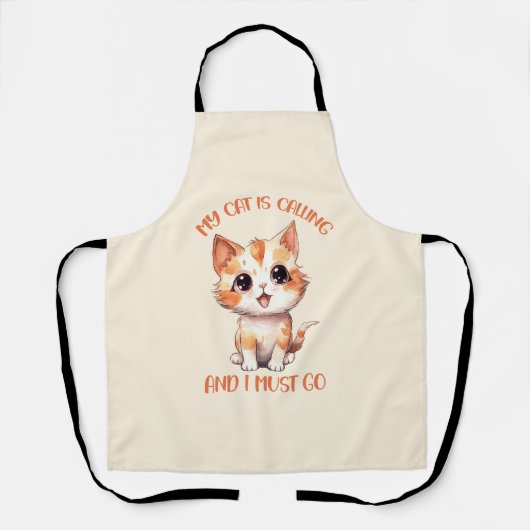 Tablier Mon Chat Appelle Un Chat Orange Cute (Recto)