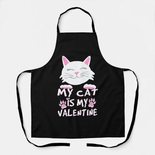 Tablier Mon chat est mon Saint-Valentin (Recto)