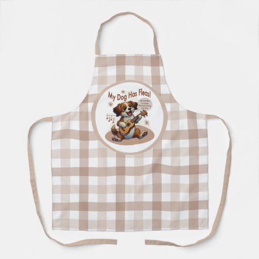 Tablier Mon Chien A Fleas Ukulele Tuning Chanson (Recto)