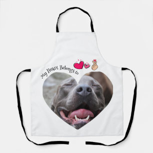 Tablier Mon coeur appartient à Pitbull chien photo personn