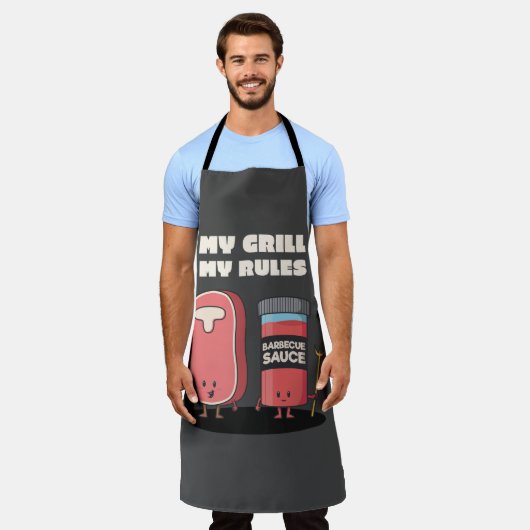 Tablier Mon Grill Mes règles (Porté)