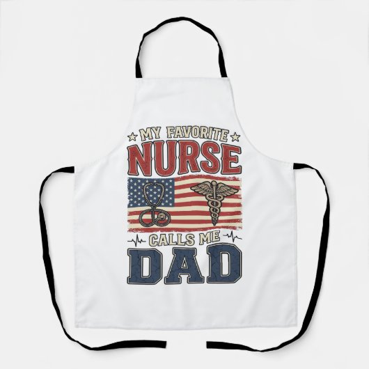 Tablier Mon infirmière préférée m'appelle papa conception (Recto)
