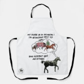 TABLIER MON MARE EST EN SAISON, FUNNY HORSE COMIC (Recto)