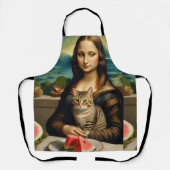 Tablier Mona Lisa & son chat - Vibes d'été \ (Recto)