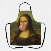 Tablier Mona Lisa soufflant de bulle rose (Recto)