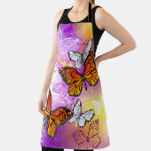 Tablier Monarch Butterflies on Purple Background (Insitu)
