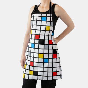 Tablier Mondrian géométrique Composition minimaliste moder
