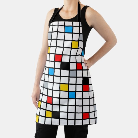 Tablier Mondrian géométrique Composition minimaliste moder (Insitu)