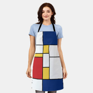 Tablier Mondrian minimaliste Art Abstrait Couleurs primair