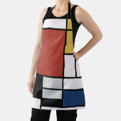 Tablier Mondrian Peinture Rouge Plane Jaune Noir Gris Bleu (Insitu)