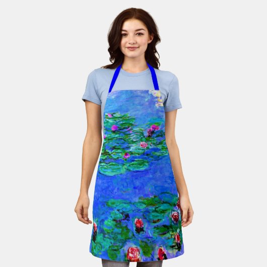 Tablier Monet - Lys d'eau, Rouge, (Porté)