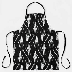 Tablier Monochrome Halloween sans couture motif avec os.