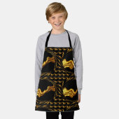 Tablier Monochrome Opulent Swirl Designer Kid Cooking Wear (Porté)
