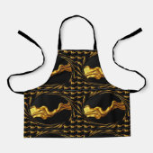 Tablier Monochrome Opulent Swirl Designer Kid Cooking Wear (Recto)