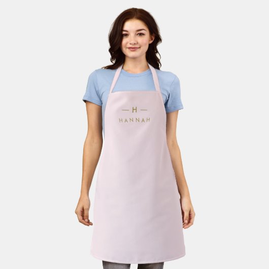 Tablier Monogram Blush | Elegant Gold Minimum (Porté)
