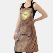 Tablier Monogram de Rustic Sunflowers & Wood Texture (Insitu)