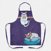 Tablier Monogram Funny Whimsical Chats tendance moderne (Recto)