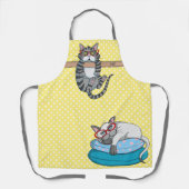 Tablier Monogram Funny Whimsical Chats tendance moderne (Recto)
