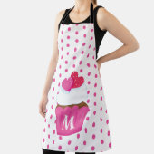 Tablier Monogram Love Hearts Cupcake Polka Dot Valentines (Insitu)