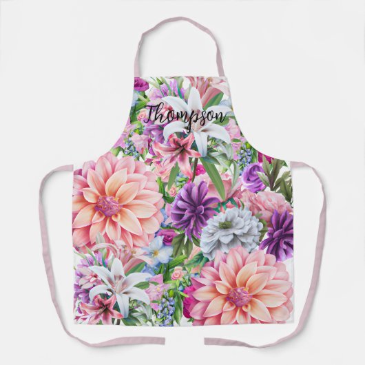 Tablier Monogram Luxury gigantesque image florale unique j (Recto)