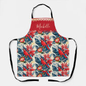 Tablier Monogram Merry Christmas & Happy New Year! Floral  (Recto)