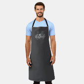 Tablier Monogram Modern Cool Grunge Ajouter Votre Nom (Porté)