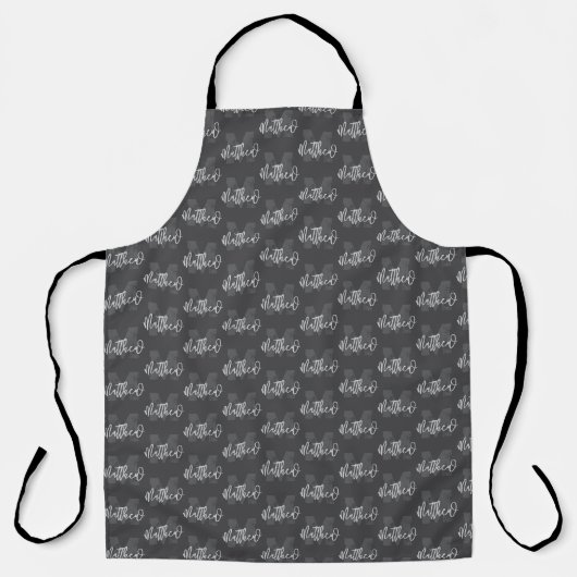Tablier Monogram Modern Cool Grunge Ajouter Votre Nom (Recto)
