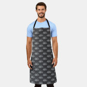 Tablier Monogram Modern Cool Grunge Ajouter Votre Nom (Porté)