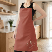 Tablier Monogram Terracotta Boho Mid Century Kitchen Gift