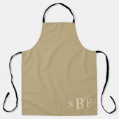 Tablier Monogram Warm Beige Boho Neutral Kitchen Gift (Recto)