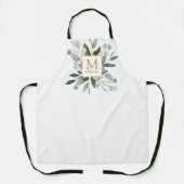 Tablier Monogram Watercolor Tropical Green Leaves (Recto)