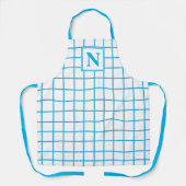Tablier Monogramme à carreaux bleus (Recto)
