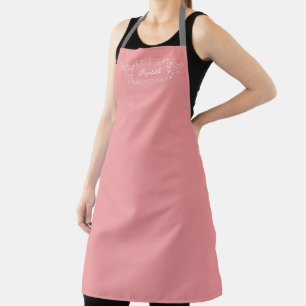Tablier Monogramme à Cuisine rose simple et élégant