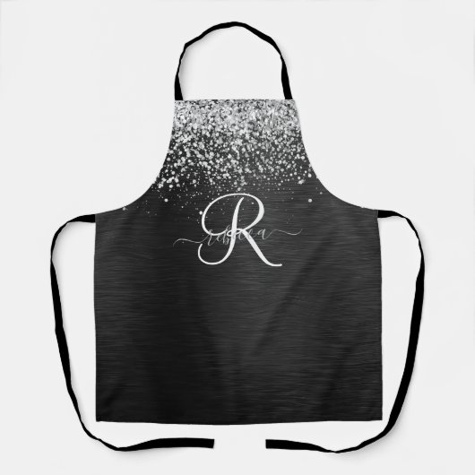 Tablier Monogramme à étincelle noire à Parties scintillant (Recto)