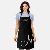 Tablier Monogramme Aimer noir et blanc (Porté)